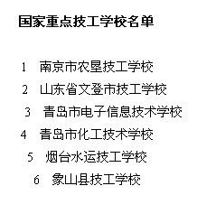 国家重点职技校名单、